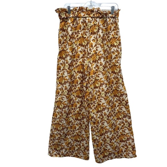 Jonathan Simkhai Swim Marisol 70's Floral Print Sheer Wide Leg Pants Size L - Picture 3 of 9